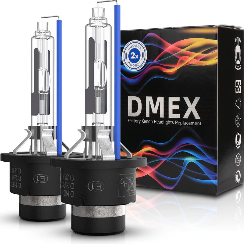 DMEX D2R 35W 6000K Cold White Xenon HID Headlight Bulbs 85126UB 66250 85126WX Replacement - 2pcs(NOT fit Halogen Headlight Assembly) - Image 1